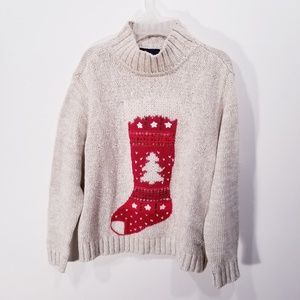 Liz Claiborne Christmas Sweater Mock Turtleneck
